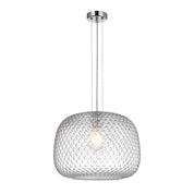 Labu Dome Glass with Segments Pendant Light Amber & Clear