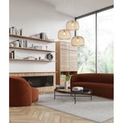 Labu Dome Glass with Segments Pendant Light Amber & Clear