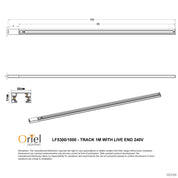 TRACK 1M - 240v Track inc. Live End