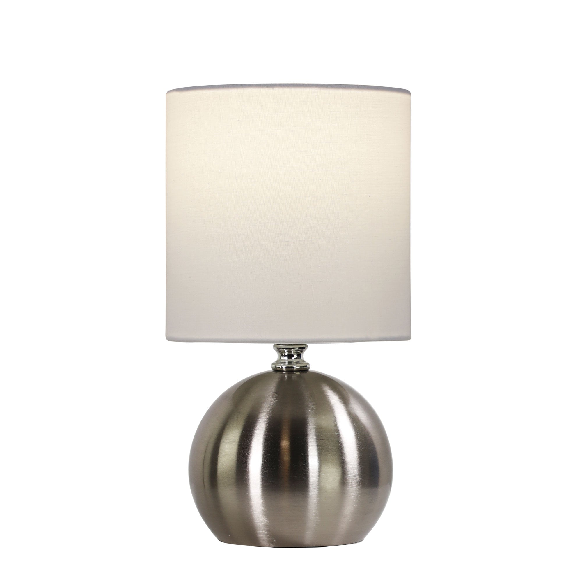 LOTTI BRUSHED CHROME - ON / OFF Touch Lamp Brushed Chrome Finish