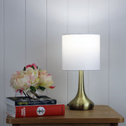 LOLA ANTIQUE BRASS - ON / OFF Touch Lamp in Antique Brass Finish