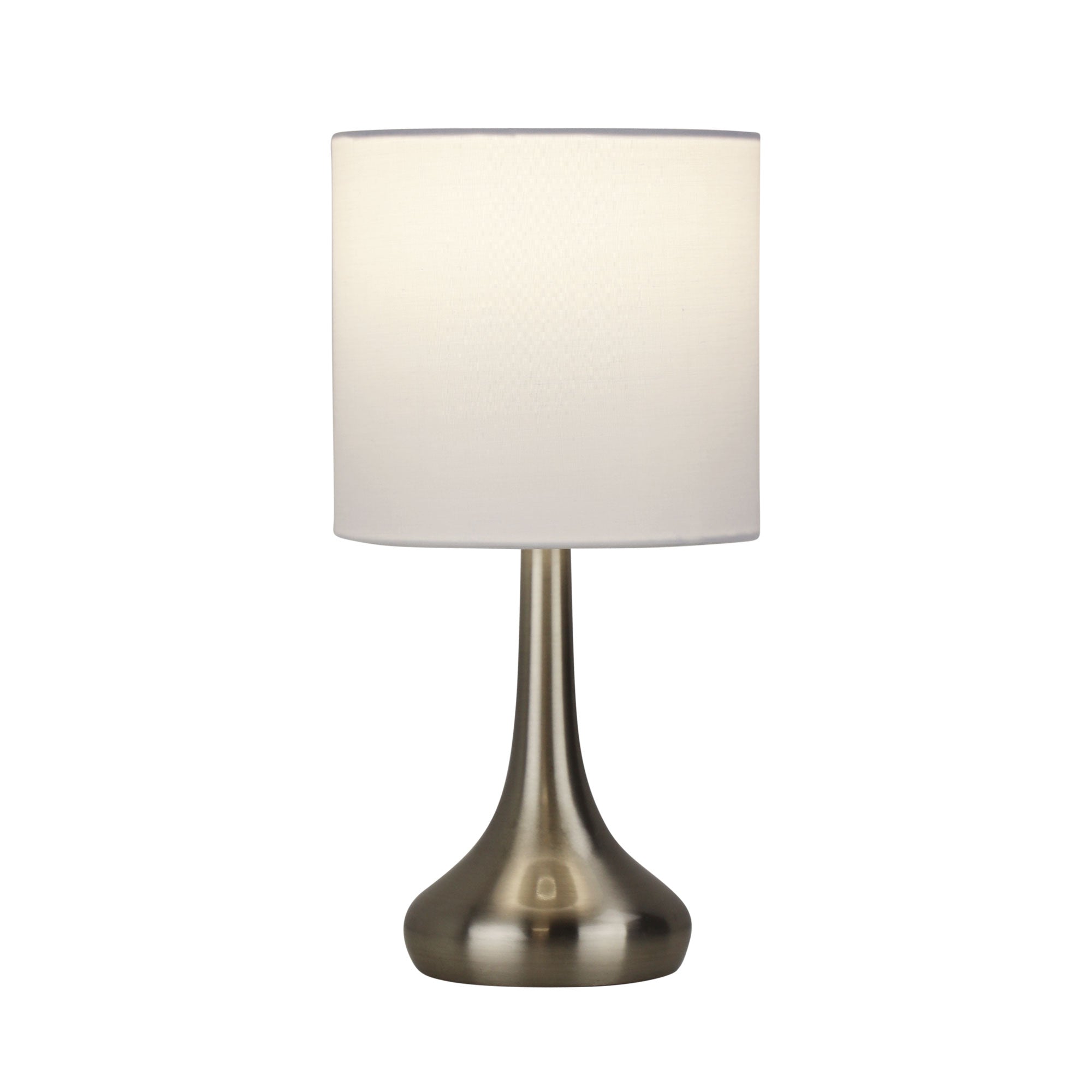 LOLA BRUSHED CHROME - ON / OFF Touch Lamp Brushed Chrome Finish