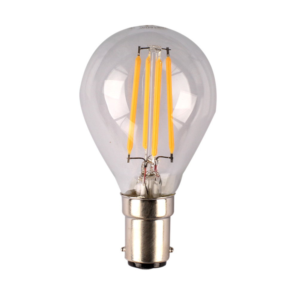 Fancy LED Filament Globe 240V 4W SBC Clear Glass 2700K