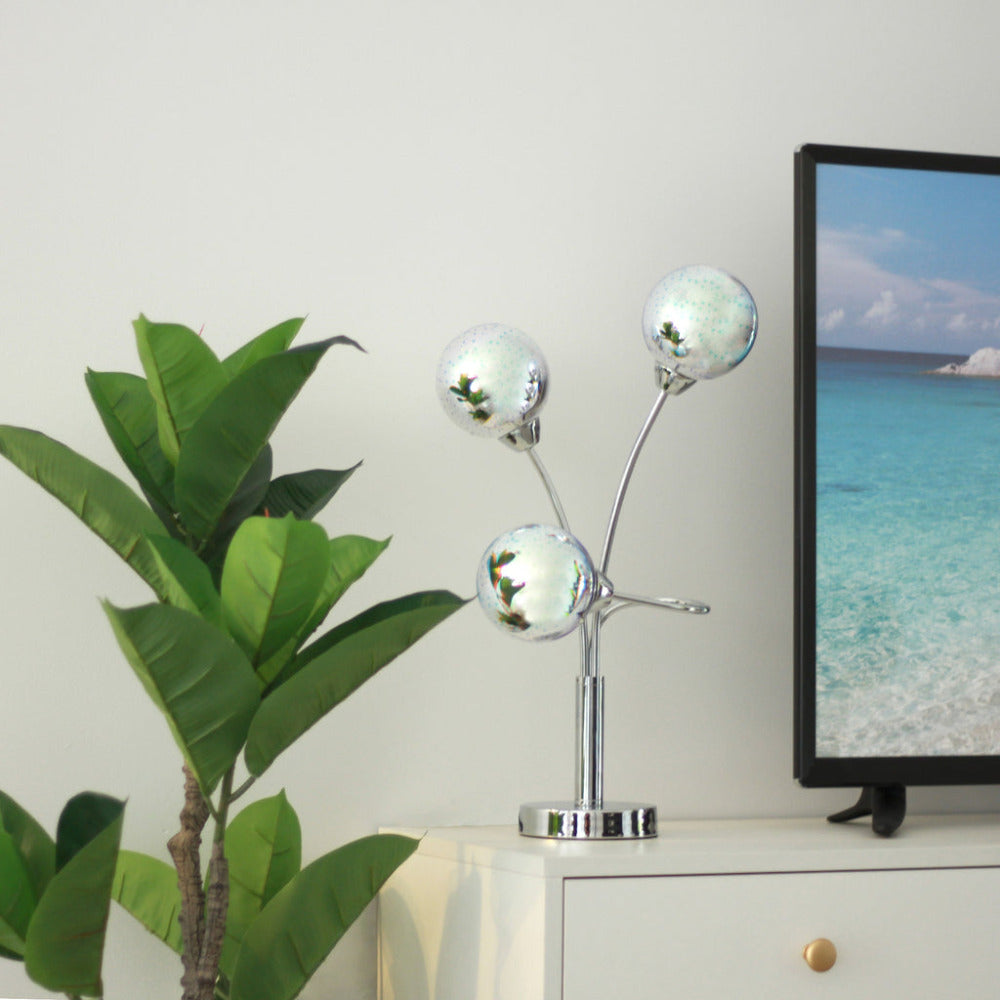 Candice 3 Light Table Lamp Chrome
