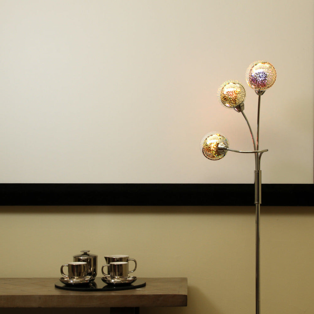 Candice 3 Light Floor Lamp Chrome