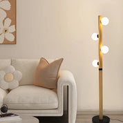 Evie Floor Lamp Matt Black & Opal
