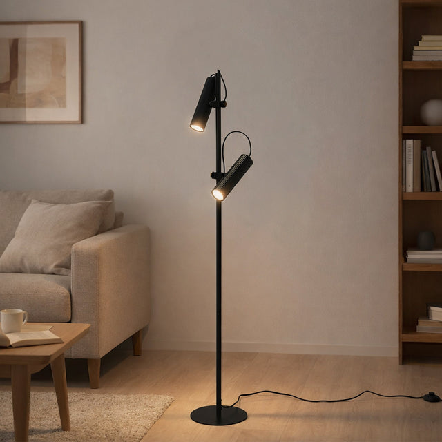 Tara Floor Lamp with Adjustable Head Matte Black