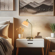 Ruston Table Lamp Brass & Khaki