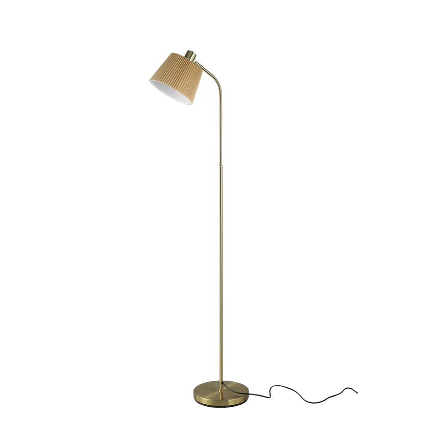 Ruston Floor Lamp Brass & Khaki