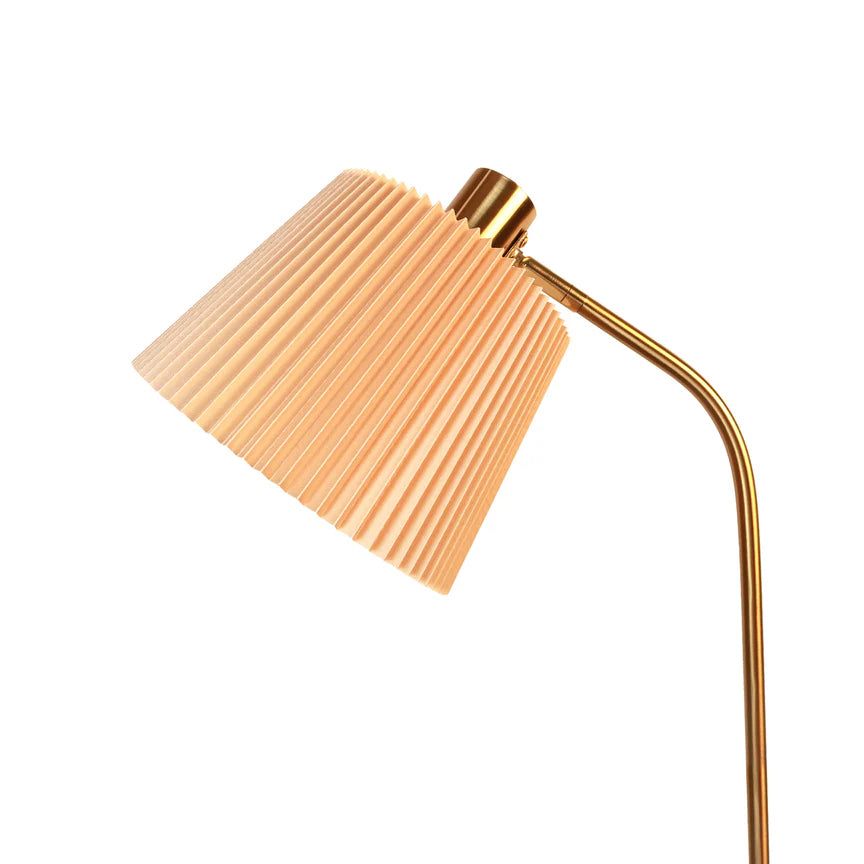 Ruston Floor Lamp Brass & Khaki