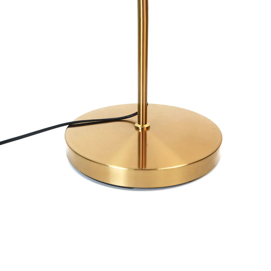 Ruston Floor Lamp Brass & Khaki