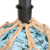 Jessamy Table Lamp Blue Glass & Natural