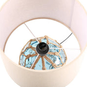 Jessamy Table Lamp Blue Glass & Natural