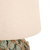 Jessamy Table Lamp Green Glass & Natural