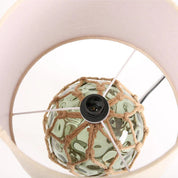 Jessamy Table Lamp Green Glass & Natural