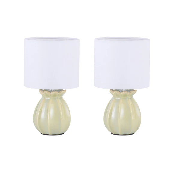 Blossom Set of 2 Table Lamp Mint & White