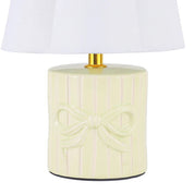 Miri Ribbon Bow Table Lamp Creamy Green & White