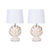 Tasha Artichoke Set of 2 Table Lamp White & Natural