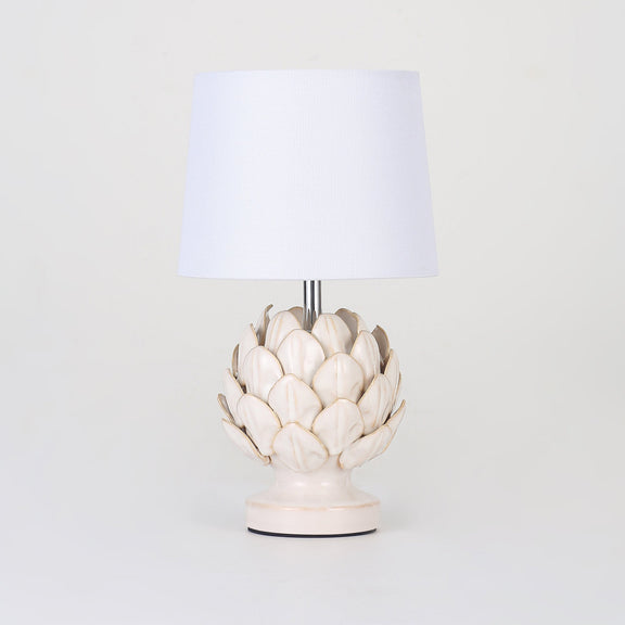 Tasha Artichoke Set of 2 Table Lamp White & Natural