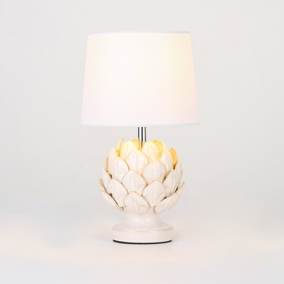 Tasha Artichoke Set of 2 Table Lamp White & Natural