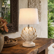Tasha Artichoke Set of 2 Table Lamp White & Natural