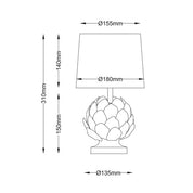 Tasha Artichoke Set of 2 Table Lamp White & Natural