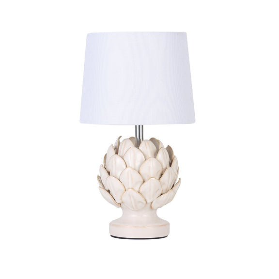 Tasha Artichoke Set of 2 Table Lamp White & Natural