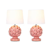 Tasha Artichoke Set of 2 Table Lamp Ivory & Natural