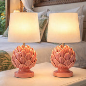 Tasha Artichoke Set of 2 Table Lamp Ivory & Natural