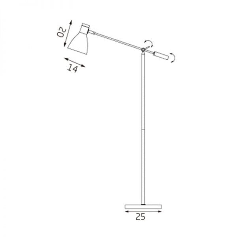 Scandinavian Adjustable Floor Lamp in Black