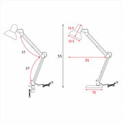 Ora Black Desk Lamp - 2 in1 Detachable