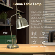 Lenna Table Lamp - Antique Brass