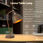 Lenna Table Lamp - Pewter