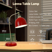 Lenna Table Lamp - Red