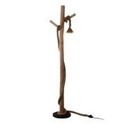 Lea 1 Light Floor Lamp Black & Natural