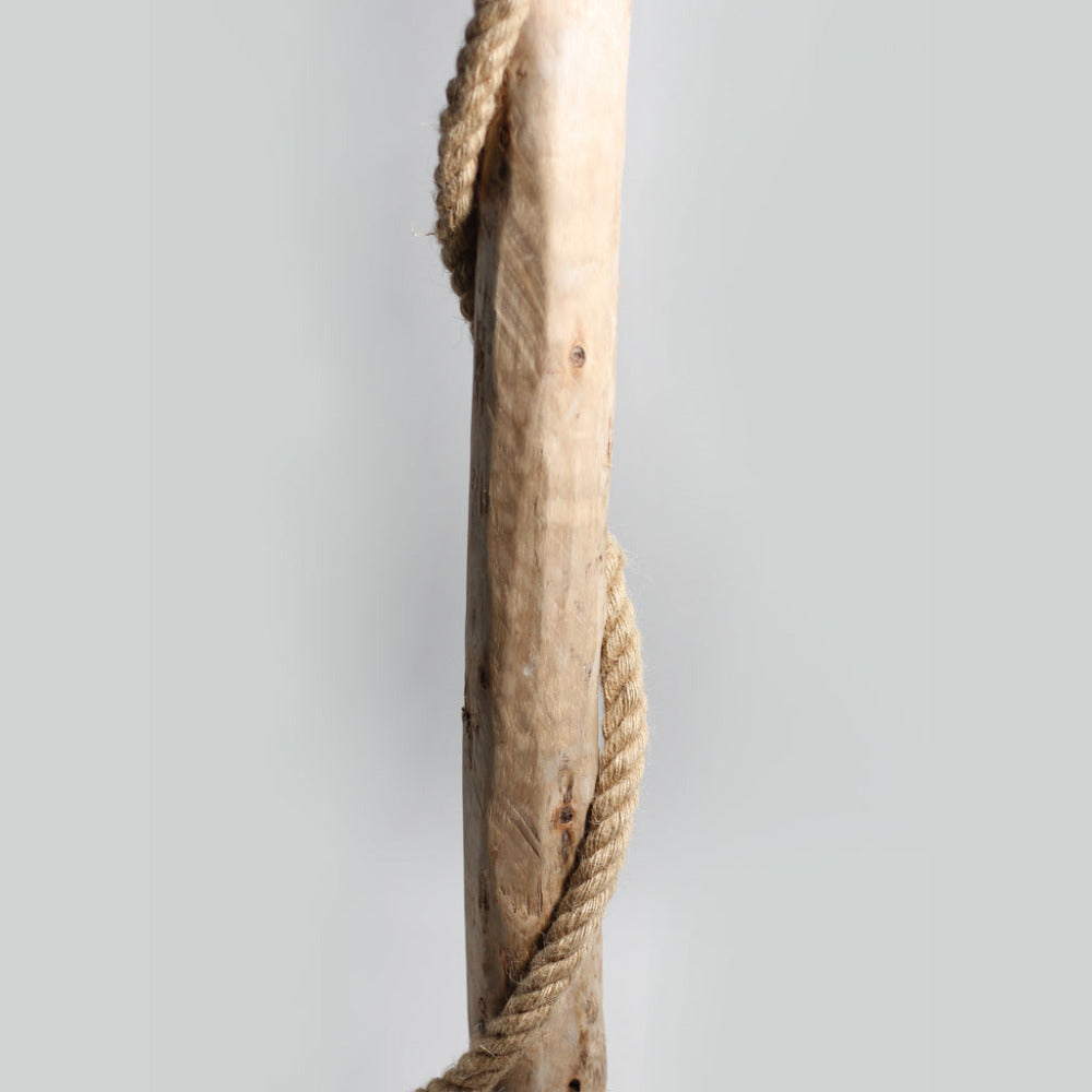 Lea 1 Light Floor Lamp Black & Natural