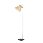 Yvette Rattan 1 Light Floor Lamp Black & Natural Rattan