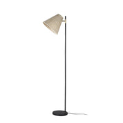 Yvette Rattan 1 Light Floor Lamp Black & Natural Rattan