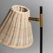Yvette Rattan 1 Light Floor Lamp Black & Natural Rattan
