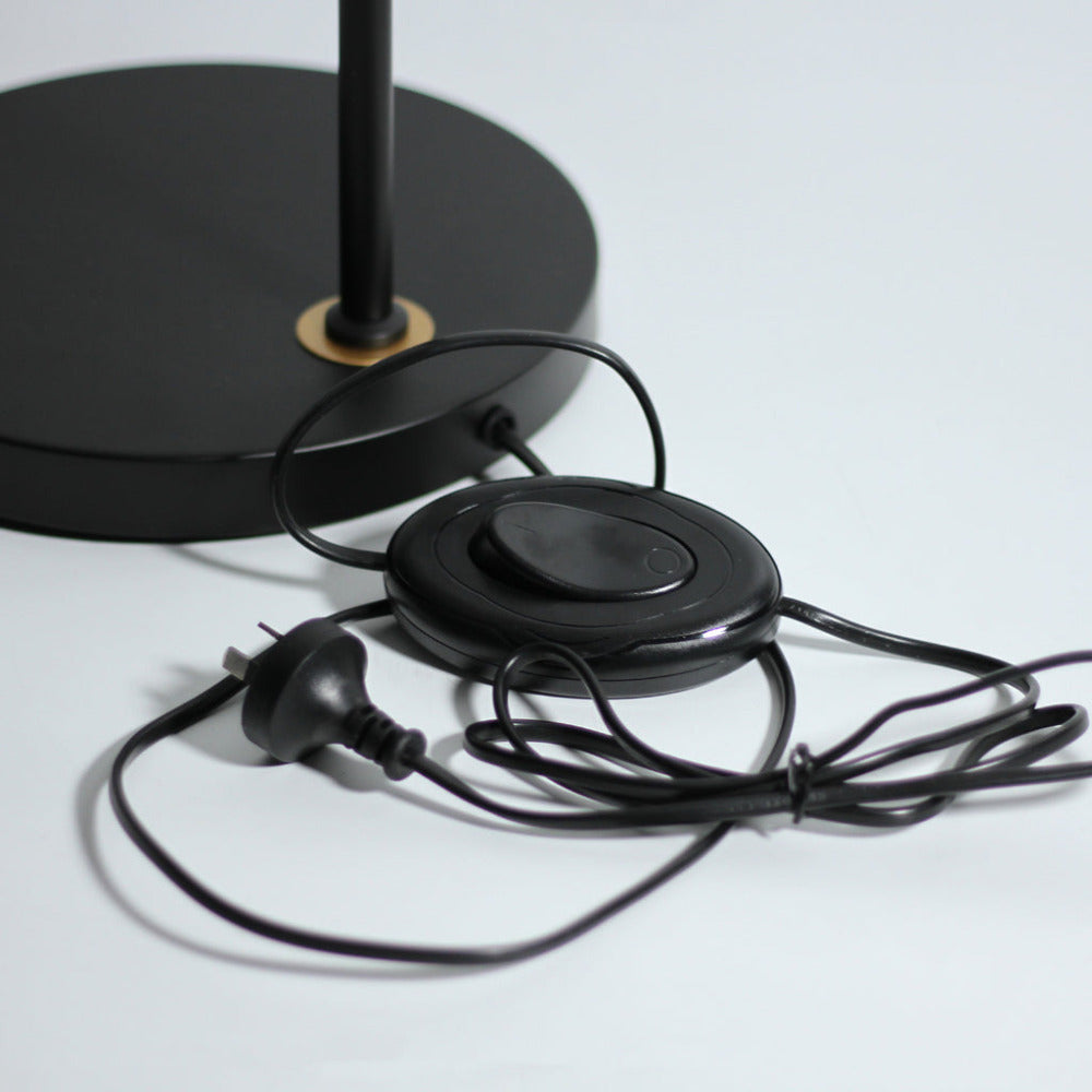 Yvette Rattan 1 Light Floor Lamp Black & Natural Rattan