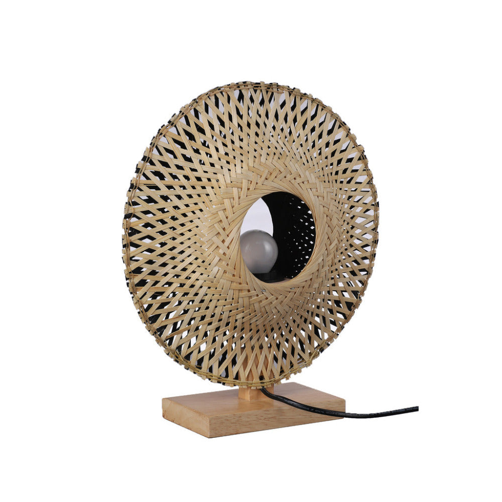 Yvonne 1 Light Table Lamp Black & Natural