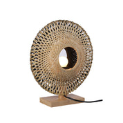 Yvonne 1 Light Table Lamp Black & Natural