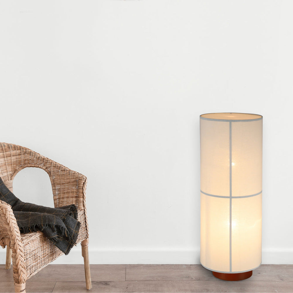 Ailsa 2 Light Linen Floor Lamp White