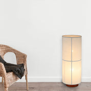 Ailsa 2 Light Linen Floor Lamp White