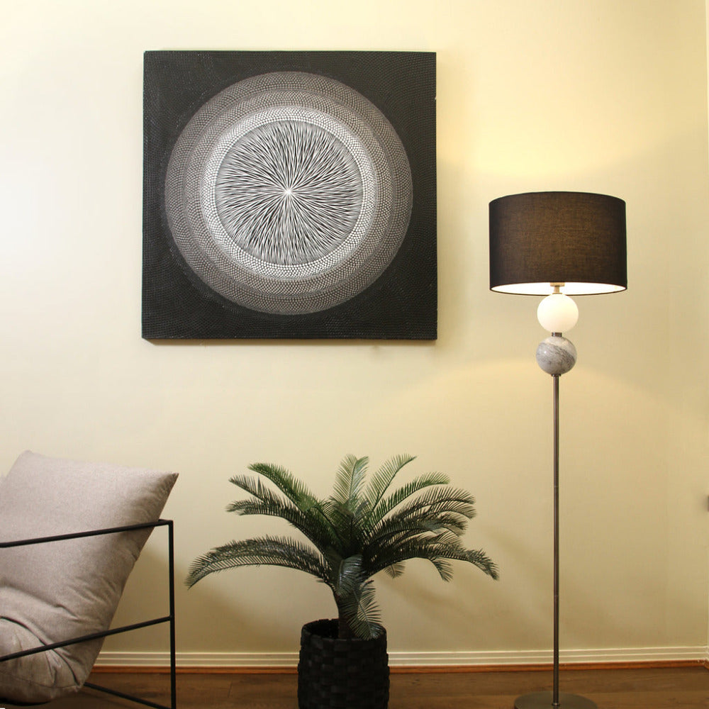 Murano 1 Light Floor Lamp Pewter