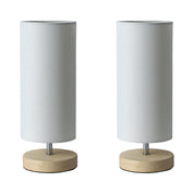 Mano Round Set of 2 Table Lamp White Fabric