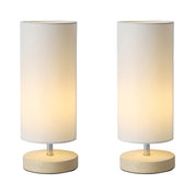 Mano Round Set of 2 Table Lamp White Fabric