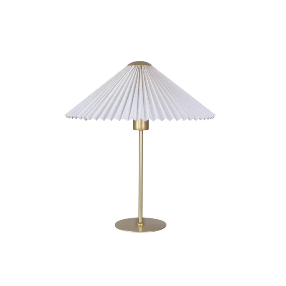 Peck Pleated Table Lamp White Metal