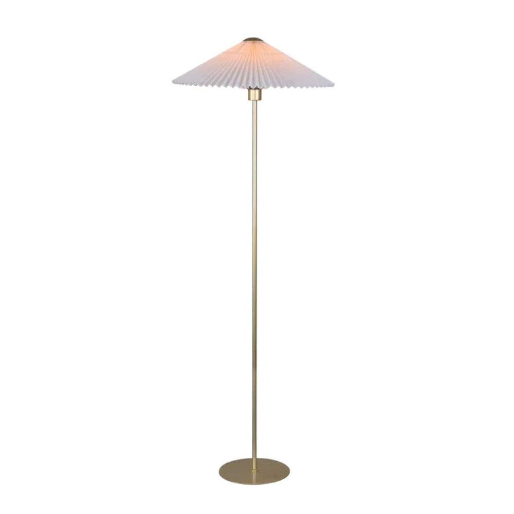 Peck Pleated Floor Lamp White Metal