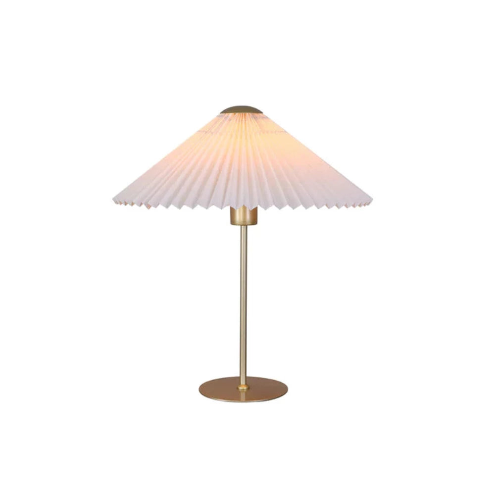 Peck Pleated Table Lamp White Metal